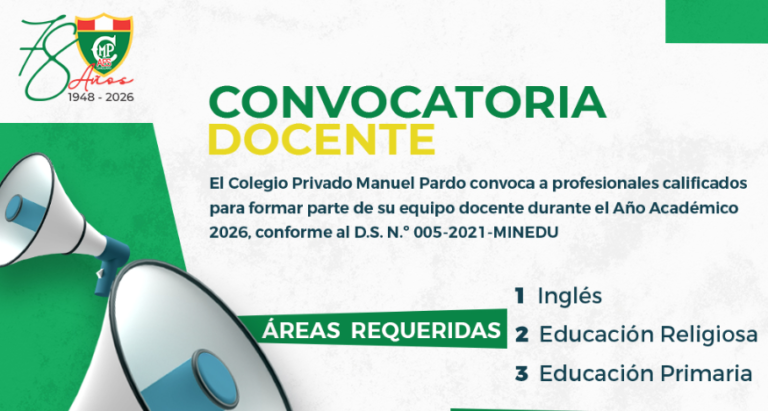 Convocatoria Docente enero 2026: El Colegio Manuel Pardo de Chiclayo busca talento